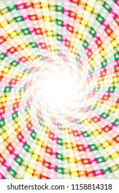 Rainbow-colored illumination and vortex radiation