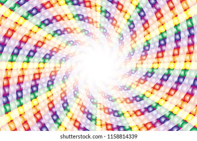 Rainbow-colored illumination and vortex radiation