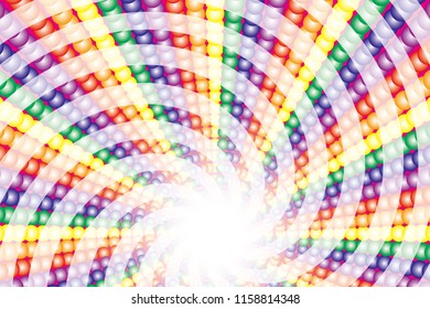 Rainbow-colored illumination and vortex radiation