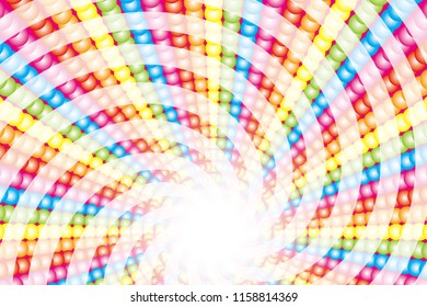 Rainbow-colored illumination and vortex radiation
