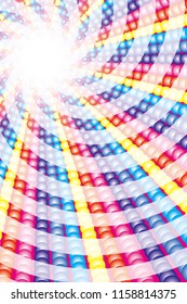 Rainbow-colored illumination and vortex radiation