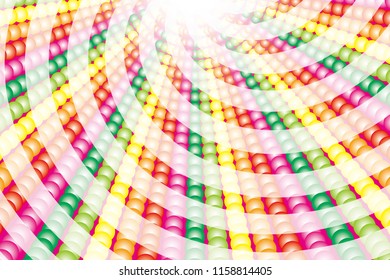 Rainbow-colored illumination and vortex radiation
