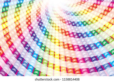 Rainbow-colored illumination and vortex radiation