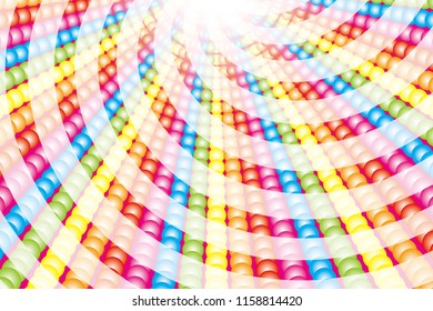 Rainbow-colored illumination and vortex radiation