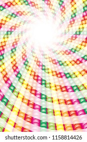 Rainbow-colored illumination and vortex radiation