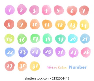 Rainbow-colored number icon set.Other variations are available.Vector data for easy editing.