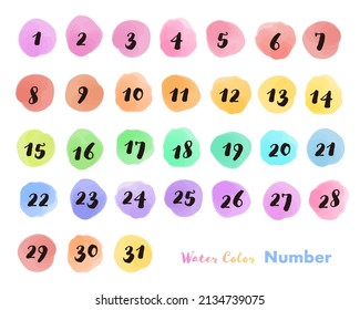 Rainbow-colored number icon set.Other variations are available.Vector data for easy editing.
