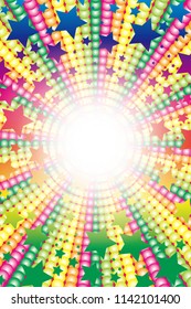 Rainbow-colored radiation and stardust, happy image