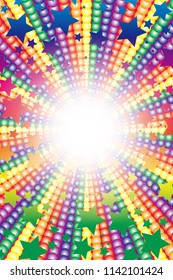 Rainbow-colored radiation and stardust, happy image