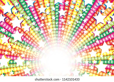 Rainbow-colored radiation and stardust, happy image