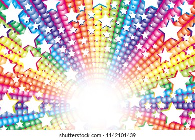 Rainbow-colored radiation and stardust, happy image