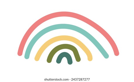 Arco iris bebé dibujado a mano ilustración vectorial. Doodle niños arte diseño simple
