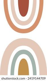 Ilustración del vector de iconos del Boho de Rainbows