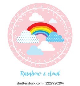 rainbows and clouds pattern vector illustration,Creative texture for fabric or background