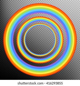 Rainbows in different shape realistic set on transparent background. EPS 10 vector file included