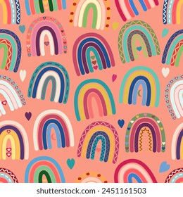 Rainbows, hearts, creative scandinavian texture