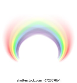 Rainbows icon. Shape arch isolated on white background. Colorful light and bright design element. Symbol of rain, sky, clear, nature. Flat simple graphic style Vector illustration