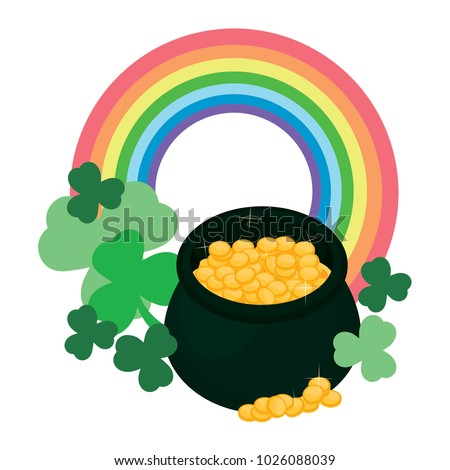 Rainbows Pot Gold Stock Vector (Royalty Free) 1026088039 - Shutterstock