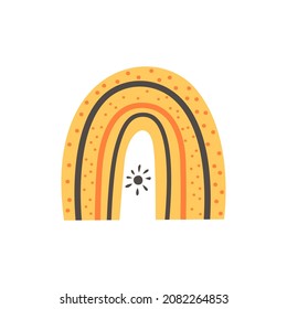 rainbows in a Scandinavian style on white background. Flat vector illustration.