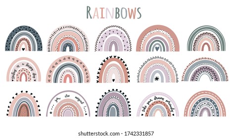 Rainbows set baby vector illustration