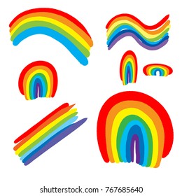 Rainbows set vector illustration