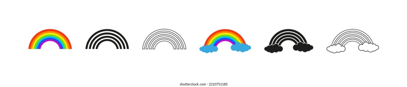 Rainbows vector icons. Collection classic rainbow. Vector illustration eps10