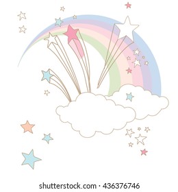 Rainbows vector seamless background pattern, for wrapping paper, greeting cards, posters, invitation