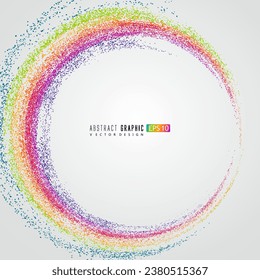 A rainbow-shaped abstract figure composed of countless dots, symbolizing soaring and good intentions.