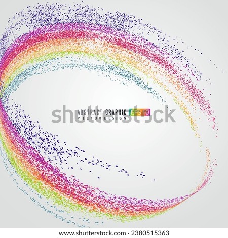 A rainbow-shaped abstract figure composed of countless dots, symbolizing soaring and good intentions.