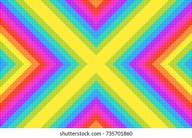 Rainbox Pixel X Pattern Background