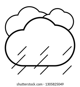 Raincloud. Cloud outline icon vector illustrator isolated on white background.