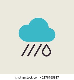 Raincloud with raindrop vector icon. Meteorology sign. Graph symbol for travel, tourism and weather web site and apps design, logo, app, UI