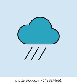 Raincloud-Vektor-Symbol. In: Meteorology Sign. Graph-Symbol für Reise, Tourismus und Wetter Website und Apps Design, Logo, App, UI