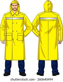Raincoat alarm for men with pockets