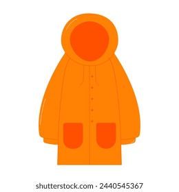 Raincoat clothing for rainy weather. Vector illustration