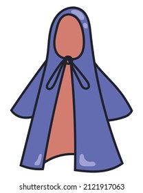 Raincoat Doodle Illustration Vector Icon. Hand drawn, comic, outline.