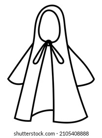 Raincoat Doodle Vector Icon. Comic, hand drawn, outline.