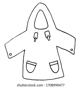 Raincoat doodle vector icon isolated