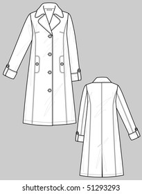 Raincoat female with a collar and pockets
