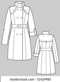 Raincoat female with a collar and pockets