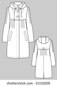 Raincoat female with a collar and pockets