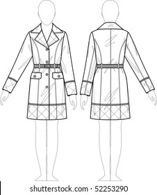 Raincoat female with a collar and pockets