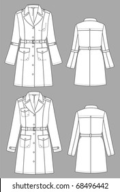 Raincoat female a long sleeve and pockets