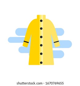 Raincoat flat icon.  clothes for nature. Vector.