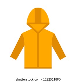 Raincoat flat icon. You can be used raincoat icon for several purposes like: websites, UI, UX, print templates, presentation templates, promotional materials, info-graphics, web and mobile phone apps.