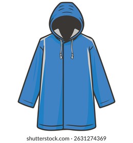 Raincoat hanging on hook isolated vector illustration on white background