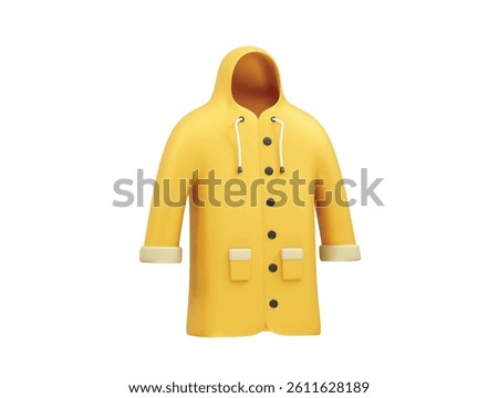 Raincoat with Hood icon 3d rendering illustration