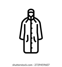 raincoat hood line icon vector. raincoat hood sign. isolated contour symbol black illustration