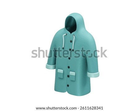  Raincoat icon 3d rendering illustration