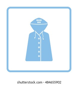 Raincoat icon. Blue frame design. Vector illustration.